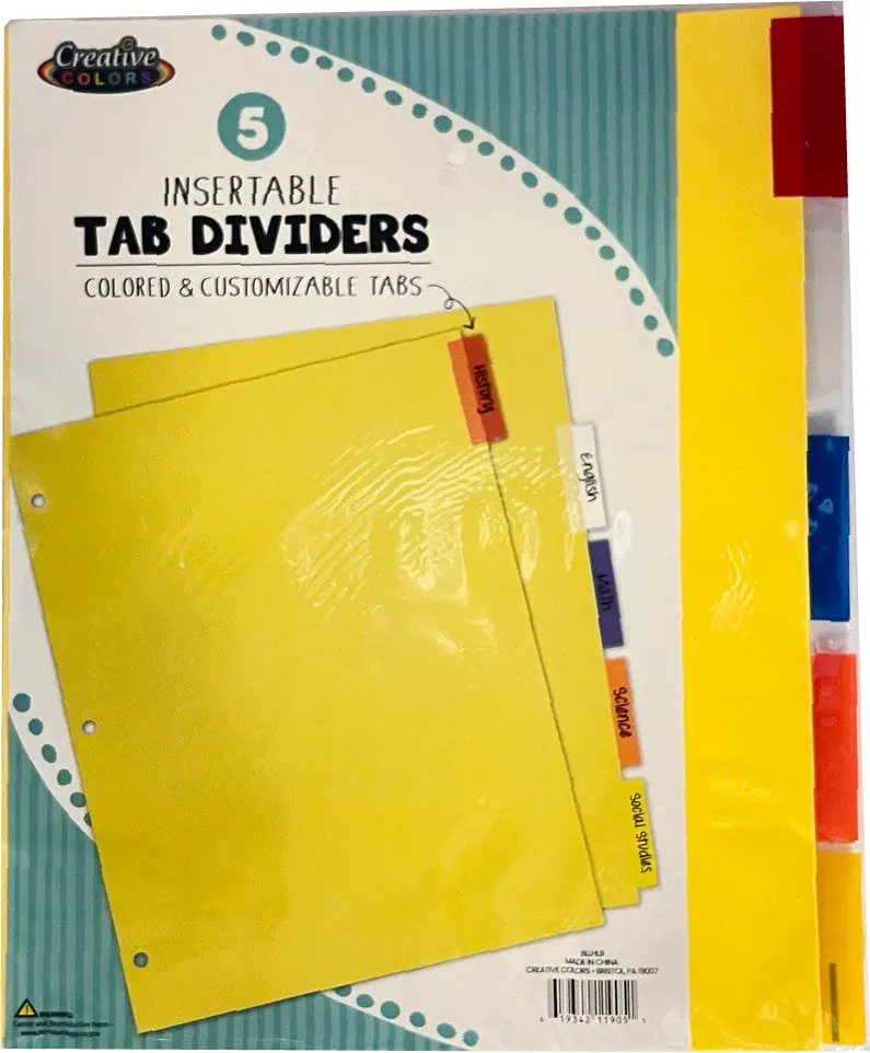 Insertable Tab Dividers